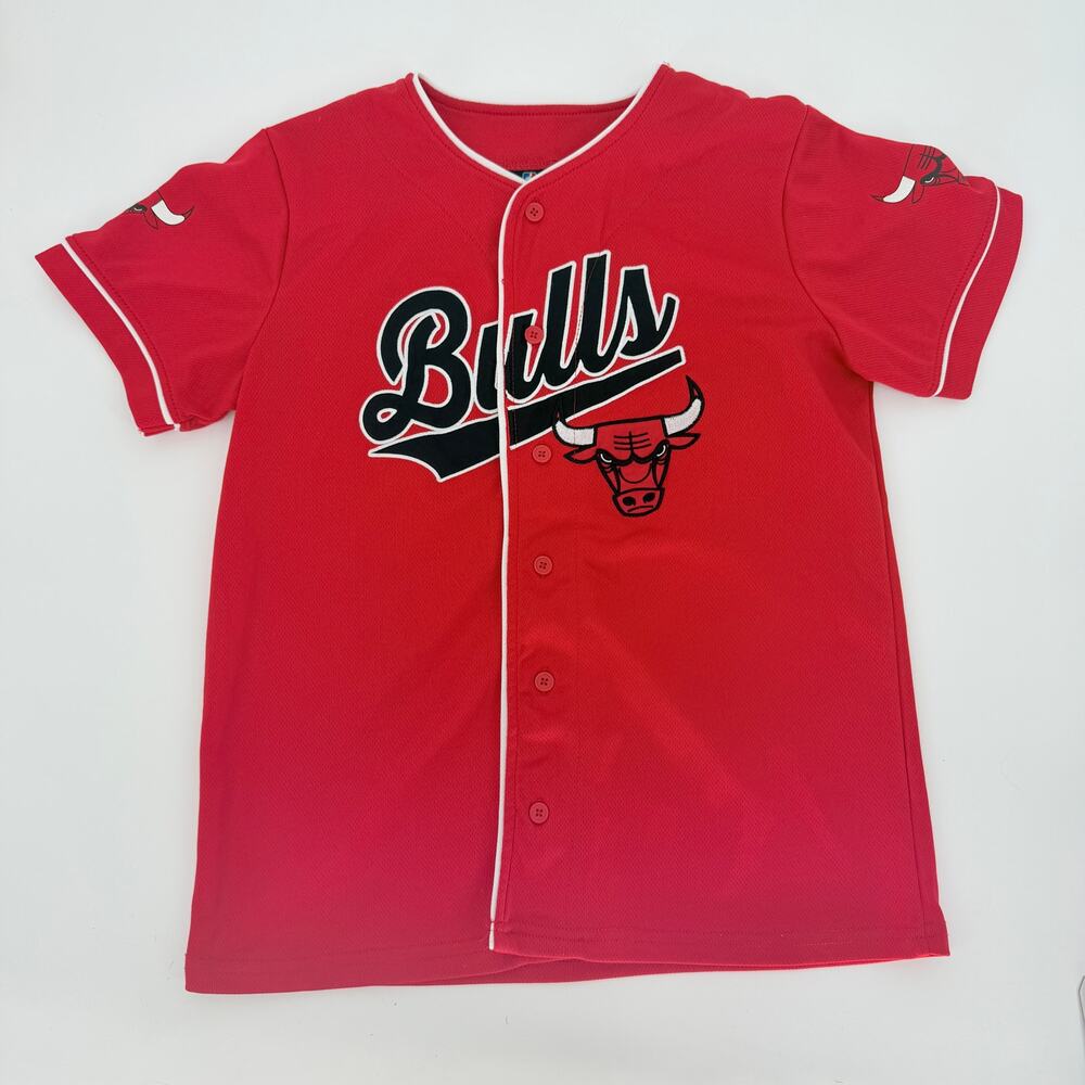 Chicago Bulls NBA Youth Red‎ Button Front Jersey Size 14/16